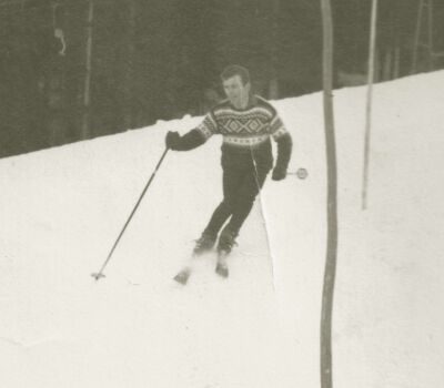 Karl Penz beim Skitraining in den 60er Jahren